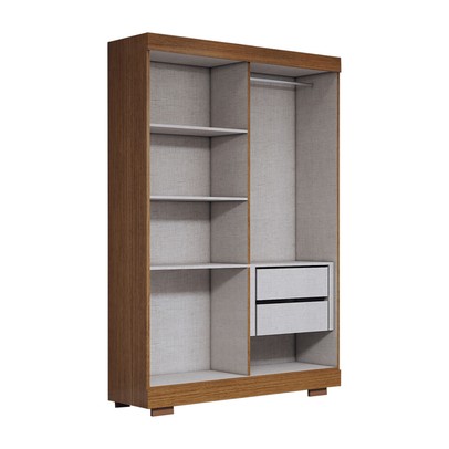 Guarda-Roupa Solteiro Splendore 4 Portas 2 Gavetas 100% Mdf com Pé Cinamomo/Off White - Panorama Móveis