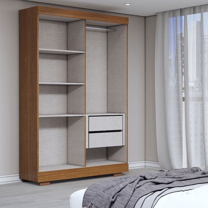 Guarda-Roupa Solteiro Splendore 4 Portas 2 Gavetas 100% Mdf com Pé Cinamomo - Panorama Móveis