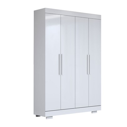 Guarda-Roupa Solteiro Splendore 4 Portas 2 Gavetas 100% Mdf com Pé Branco - Panorama Móveis
