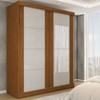 Guarda-Roupa Casal Real 2 Portas 2 Gavetas com Espelho 100% Mdf Flex Cinamomo/Off White - Panorama Móveis