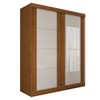 Guarda-Roupa Casal Real 2 Portas 2 Gavetas com Espelho 100% Mdf Flex Cinamomo/Off White - Panorama Móveis