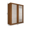 Guarda-Roupa Casal Real 2 Portas 2 Gavetas com Espelho 100% Mdf Flex Cinamomo/Off White - Panorama Móveis