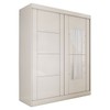 Guarda-Roupa Casal Real 2 Portas 2 Gavetas com Espelho 100% Mdf Branco - Panorama Móveis