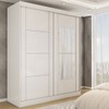 Guarda-Roupa Casal Real 2 Portas 2 Gavetas com Espelho 100% Mdf Branco - Panorama Móveis