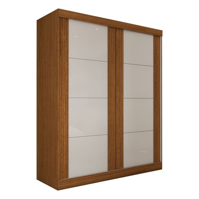 Guarda-Roupa Real 2 Portas 2 Gavetas 100% Mdf Flex Cinamomo/Off White - Panorama Móveis