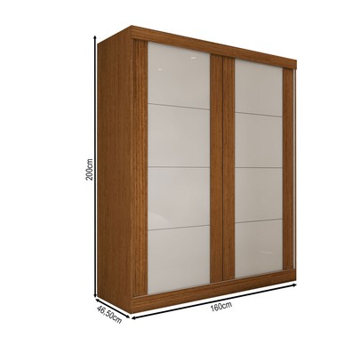 Guarda-Roupa Real 2 Portas 2 Gavetas 100% Mdf Flex Cinamomo/Off White - Panorama Móveis