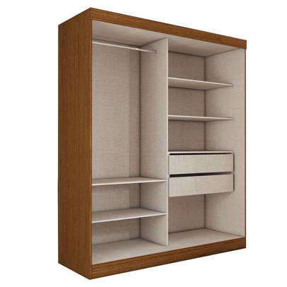 Guarda-Roupa Real 2 Portas 2 Gavetas 100% Mdf Flex Cinamomo/Off White - Panorama Móveis