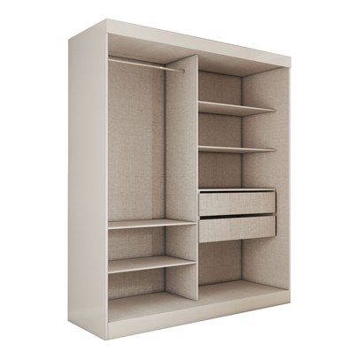 Guarda-Roupa Real 2 Portas 2 Gavetas 100% Mdf Branco - Panorama Móveis