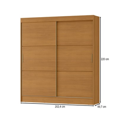 Guarda-Roupa Casal Palermo 2 Portas 3 Gavetas Cinamomo - Mx Móveis