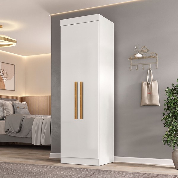 Guarda-Roupa Solteiro Odisseia Plus 2 Portas Branco - Maxel