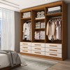 Guarda-Roupa Casal Real 6 Portas 9 Gavetas com Espelho 100% Mdf Cinamomo/Off White - Panorama Móveis