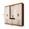 Guarda-Roupa Casal Real 6 Portas 9 Gavetas com Espelho 100% Mdf Cinamomo/Off White - Panorama Móveis