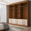 Guarda-Roupa Casal Real 6 Portas 9 Gavetas com Espelho 100% Mdf Cinamomo/Off White - Panorama Móveis