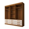 Guarda-Roupa Casal Real 6 Portas 9 Gavetas com Espelho 100% Mdf Cinamomo/Off White - Panorama Móveis