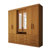 Guarda-Roupa Casal Real 6 Portas 9 Gavetas com Espelho 100% Mdf Cinamomo - Panorama Móveis
