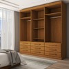 Guarda-Roupa Casal Real 6 Portas 9 Gavetas com Espelho 100% Mdf Cinamomo - Panorama Móveis