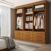 Guarda-Roupa Casal Real 6 Portas 9 Gavetas com Espelho 100% Mdf Cinamomo - Panorama Móveis