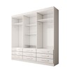 Guarda-Roupa Casal Real 6 Portas 9 Gavetas com Espelho 100% Mdf Branco - Panorama Móveis