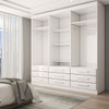 Guarda-Roupa Casal Real 6 Portas 9 Gavetas com Espelho 100% Mdf Branco - Panorama Móveis