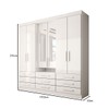 Guarda-Roupa Casal Real 6 Portas 9 Gavetas com Espelho 100% Mdf Branco - Panorama Móveis