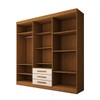 Guarda-Roupa Casal Real 6 Portas 3 Gavetas com Espelho 100% Mdf Cinamomo/Off White - Panorama Móveis