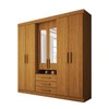 Guarda-Roupa Casal Real 6 Portas 3 Gavetas com Espelho 100% Mdf Cinamomo - Panorama Móveis