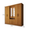 Guarda-Roupa Casal Real 6 Portas 3 Gavetas com Espelho 100% Mdf Cinamomo - Panorama Móveis