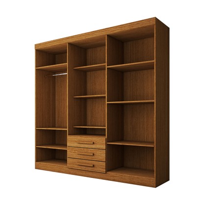 Guarda-Roupa Casal Real 6 Portas 3 Gavetas com Espelho 100% Mdf Cinamomo - Panorama Móveis