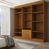 Guarda-Roupa Casal Real 6 Portas 3 Gavetas com Espelho 100% Mdf Cinamomo - Panorama Móveis
