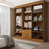 Guarda-Roupa Casal Real 6 Portas 3 Gavetas com Espelho 100% Mdf Cinamomo - Panorama Móveis