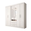 Guarda-Roupa Casal Real 6 Portas 3 Gavetas com Espelho 100% Mdf Branco - Panorama Móveis