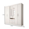 Guarda-Roupa Casal Real 6 Portas 3 Gavetas com Espelho 100% Mdf Branco - Panorama Móveis