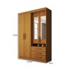Guarda-Roupa Solteiro Real 4 Portas 3 Gavetas com Espelho 100% Mdf Cinamomo - Panorama Móveis