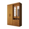 Guarda-Roupa Solteiro Real 4 Portas 3 Gavetas com Espelho 100% Mdf Cinamomo - Panorama Móveis