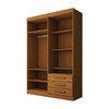 Guarda-Roupa Solteiro Real 4 Portas 3 Gavetas com Espelho 100% Mdf Cinamomo - Panorama Móveis