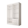 Guarda-Roupa Solteiro Real 4 Portas 3 Gavetas com Espelho 100% Mdf Branco - Panorama Móveis