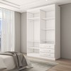 Guarda-Roupa Solteiro Real 4 Portas 3 Gavetas com Espelho 100% Mdf Branco - Panorama Móveis