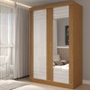 Guarda-Roupa Solteiro Legado 2 Portas 2 Gavetas com Espelho 100% Mdf Flex Cinamomo/Off White - Panorama Móveis