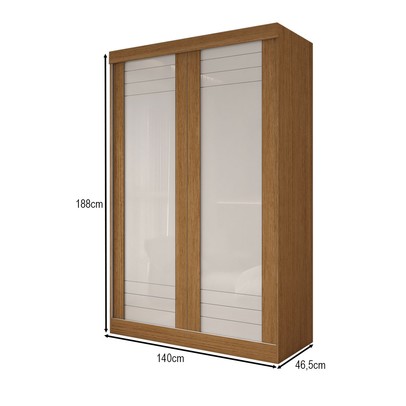 Guarda-Roupa Solteiro Legado 2 Portas 2 Gavetas 100% Mdf Flex Cinamomo/Off White - Panorama Móveis