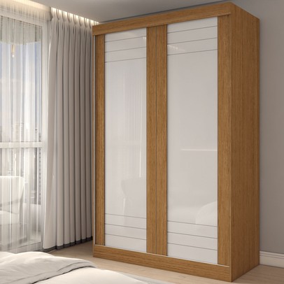 Guarda-Roupa Solteiro Legado 2 Portas 2 Gavetas 100% Mdf Flex Cinamomo/Off White - Panorama Móveis