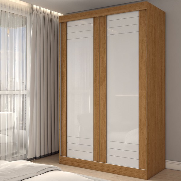 Guarda-Roupa Solteiro Legado 2 Portas 2 Gavetas 100% Mdf Flex Cinamomo/Off White - Panorama Móveis