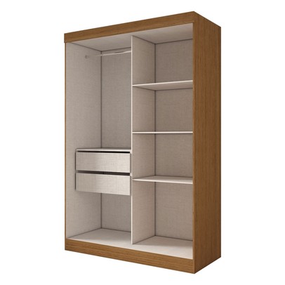 Guarda-Roupa Solteiro Legado 2 Portas 2 Gavetas 100% Mdf Flex Cinamomo/Off White - Panorama Móveis