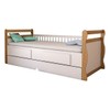 Cama Infantil Bicama Tesouro 2 Gavetas 100% Mdf Branco Brilho/Amêndoa - Panorama Móveis