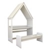 Mesa Infantil Casinha Montessoriana com Banco 100% Mdf Branco Brilho - Panorama Móveis