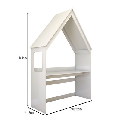 Mesa Infantil Casinha Montessoriana com Banco 100% Mdf Branco Brilho - Panorama Móveis