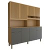 Cozinha Compacta Castilla 8 Portas 2 Gavetas 100% Mdf Amêndoa/Chumbo - Panorama Móveis