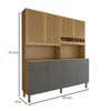 Cozinha Compacta Castilla 8 Portas 2 Gavetas 100% Mdf Amêndoa/Chumbo - Panorama Móveis
