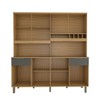 Cozinha Compacta Castilla 8 Portas 2 Gavetas 100% Mdf Amêndoa/Chumbo - Panorama Móveis