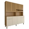 Cozinha Compacta Castilla 8 Portas 2 Gavetas 100% Mdf Amêndoa/Off White - Panorama Móveis