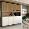 Cozinha Compacta Castilla 8 Portas 2 Gavetas 100% Mdf Amêndoa/Branco - Panorama Móveis